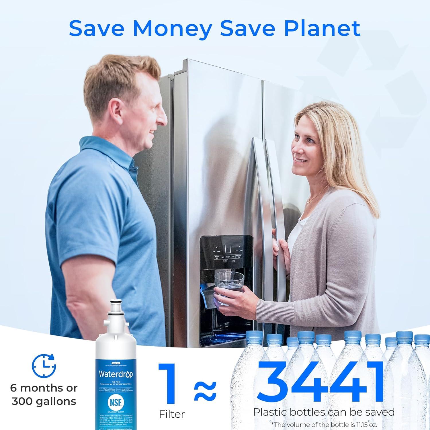 imageWaterdrop Replacement for GE RPWFE RPWF Builtin CHIP Refrigerator Water Filter Compatible with GFE28GYNFS GFE28GELDS PFE28KELDS PFE28KYNFS GFD28GELDS PWE23KELDS PWE23KMKESBasic