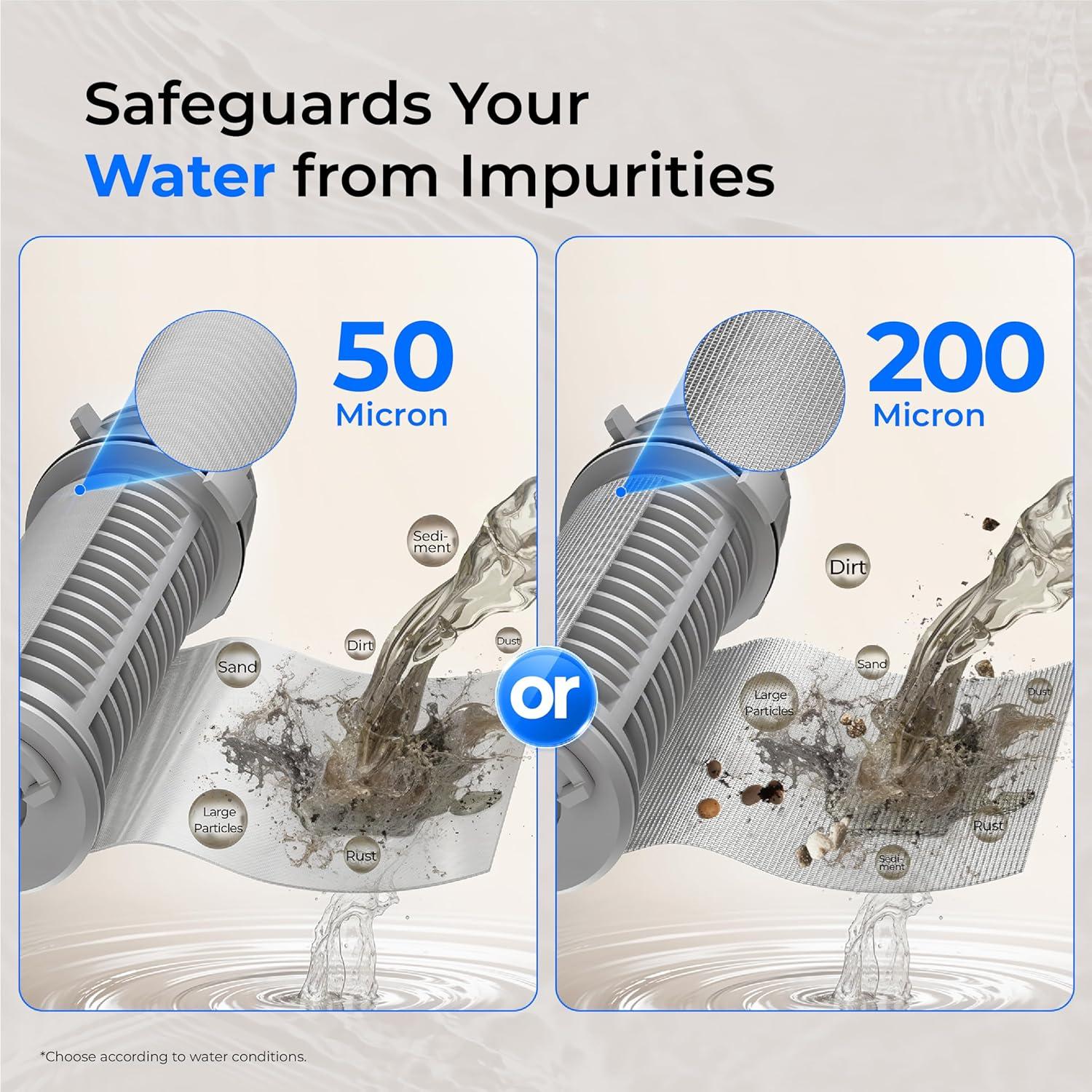 imageWaterdrop Spin Down Sediment Filter Backwash Whole House Water Filter System for Well Water 4050 Micron 1quot MNPT  34quot FNPT  34quot MNPT Traps Sand BPA Free WDRPFK50200 Micron