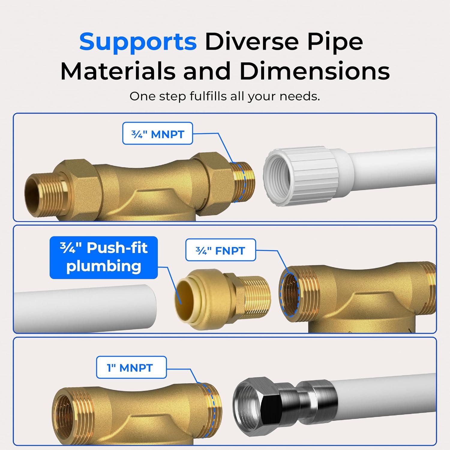 imageWaterdrop Spin Down Sediment Filter Backwash Whole House Water Filter System for Well Water 4050 Micron 1quot MNPT  34quot FNPT  34quot MNPT Traps Sand BPA Free WDRPFK50200 Micron