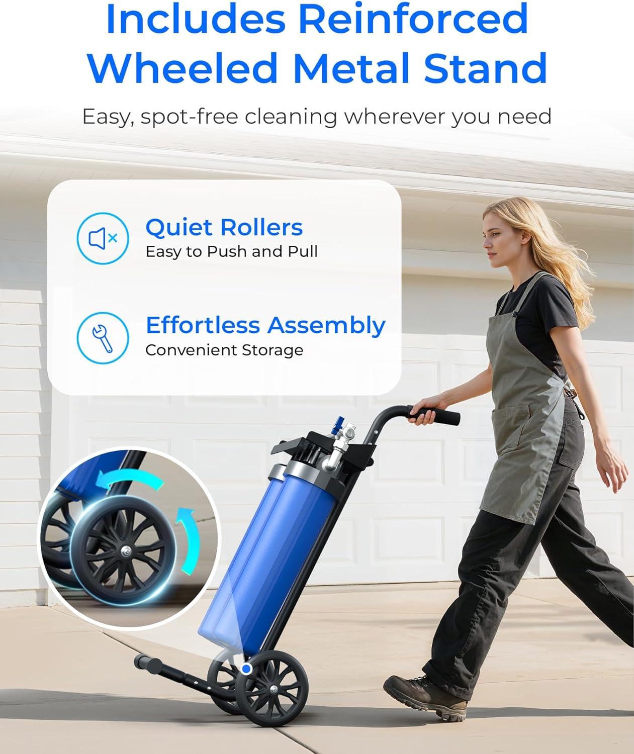 imageWaterdrop Spotless Car Wash System with Bypass Valve Deionized Water System Spot Free Works for All Vehicles RV Motorcycles Windows Boats Planes and More 20 Inches