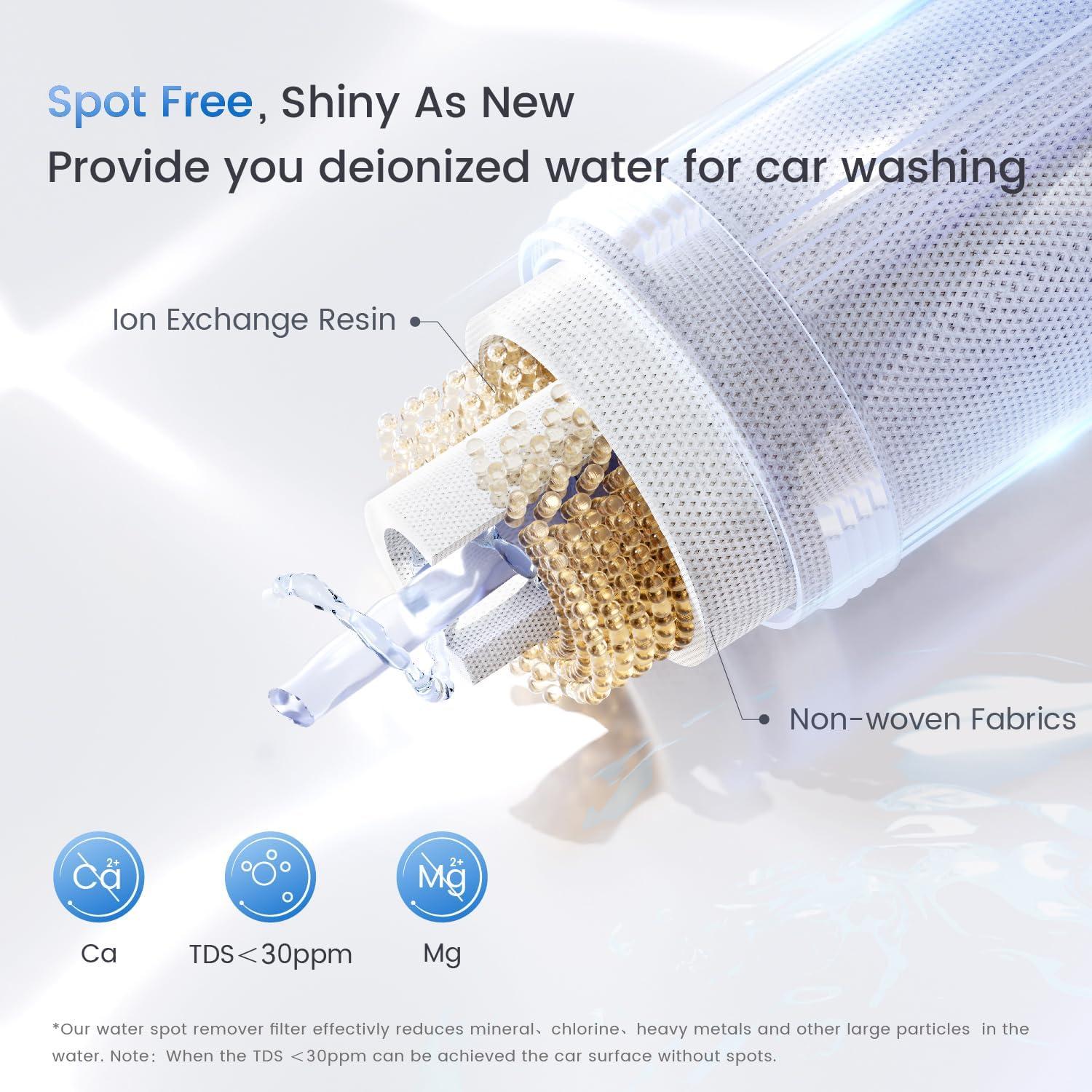 imageWaterdrop Spotless Car Wash System with Resin Deionized Water System Spot Free Works for All Vehicles RV Motorcycles Windows Boats Planes and More No Towel Drying