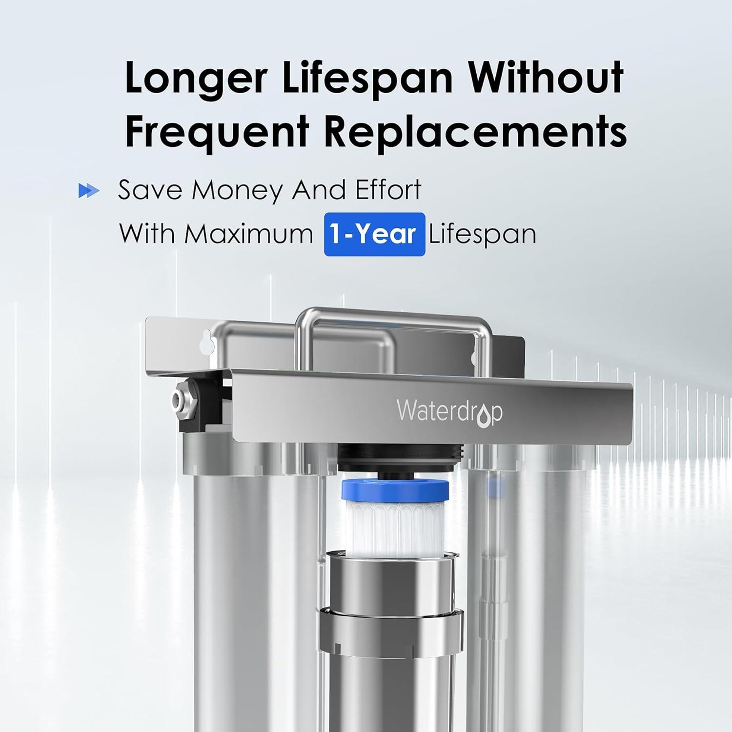 imageWaterdrop U2 Under Sink Ultra Filtration Water Filter Replacement for TSTUF UltraFiltration Under Sink Water Filter System 1 Pack