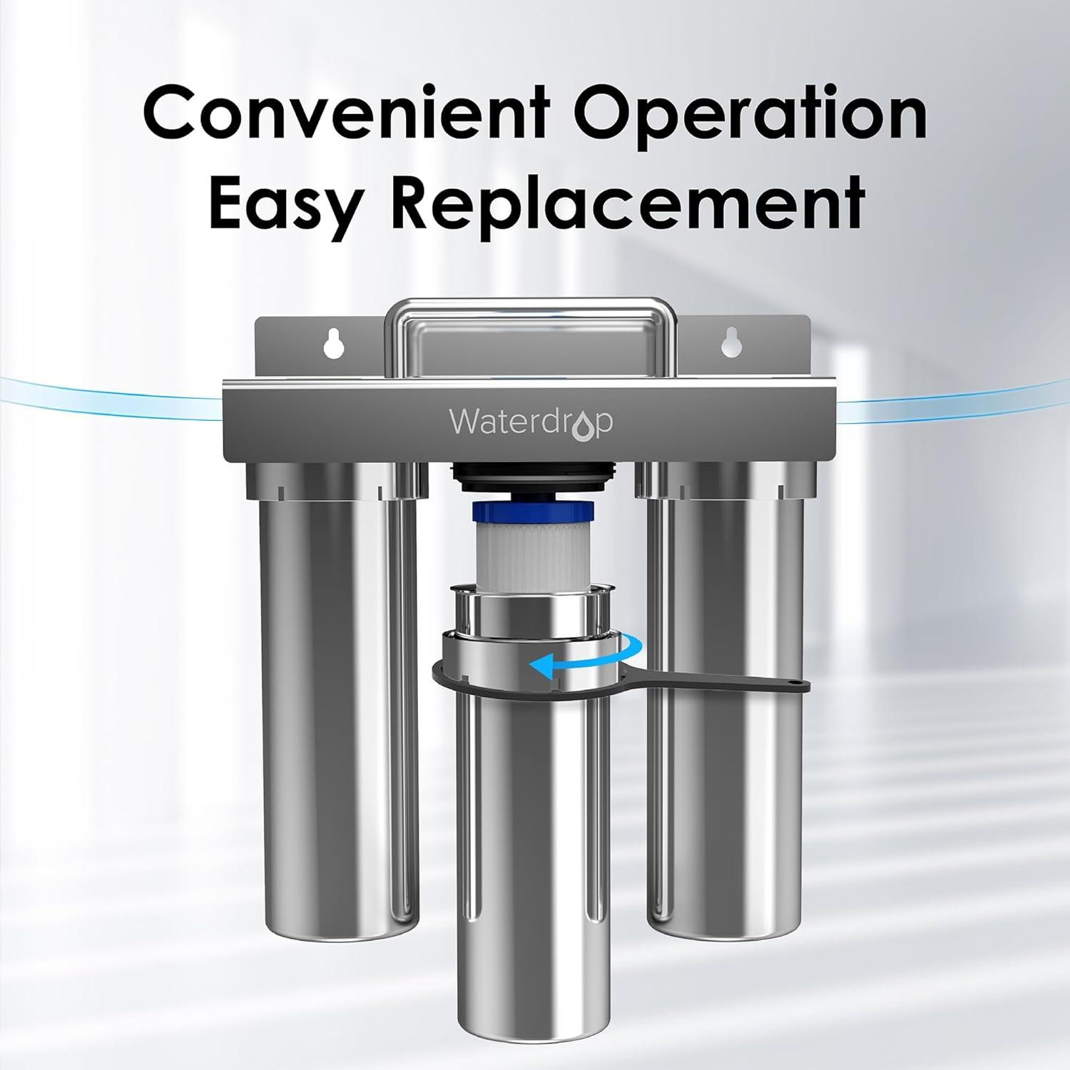 imageWaterdrop U2 Under Sink Ultra Filtration Water Filter Replacement for TSTUF UltraFiltration Under Sink Water Filter System 1 Pack