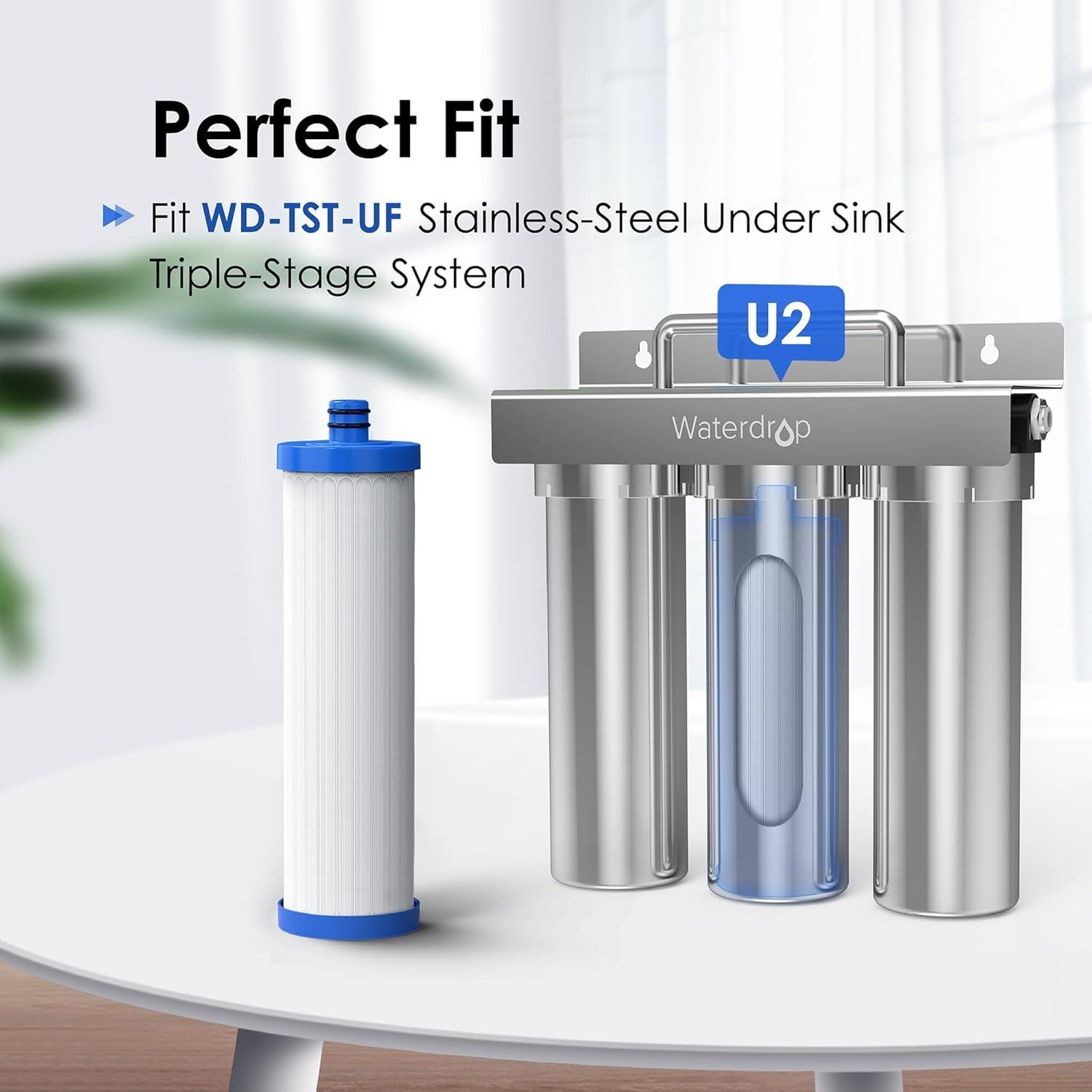 imageWaterdrop U2 Under Sink Ultra Filtration Water Filter Replacement for TSTUF UltraFiltration Under Sink Water Filter System 1 Pack