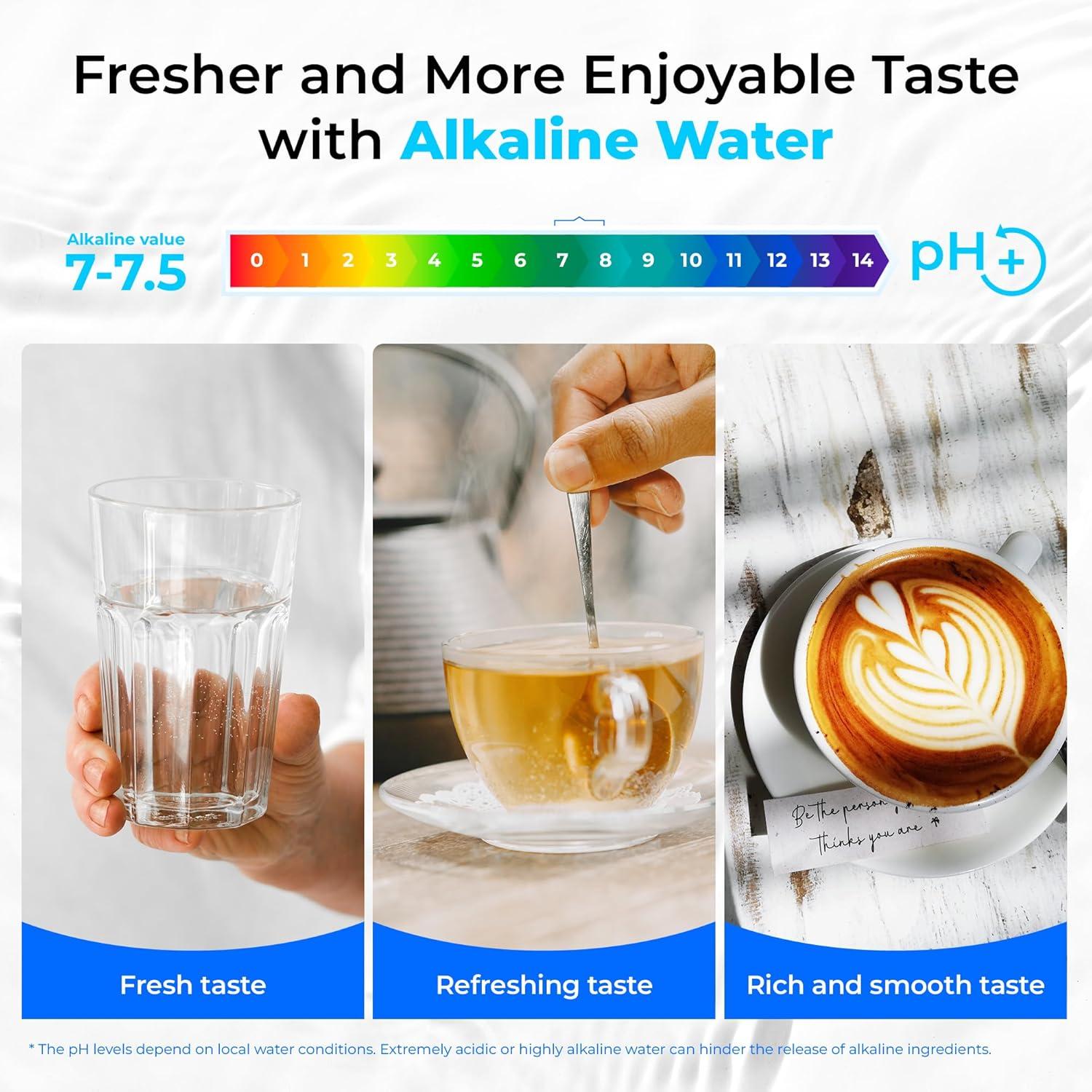 imageWaterdrop WD10ALK Under Sink Water Filter Replacement for Waterdrop TSBALK 8 Layer High Capacity Alkaline Under Sink Water Filtration System