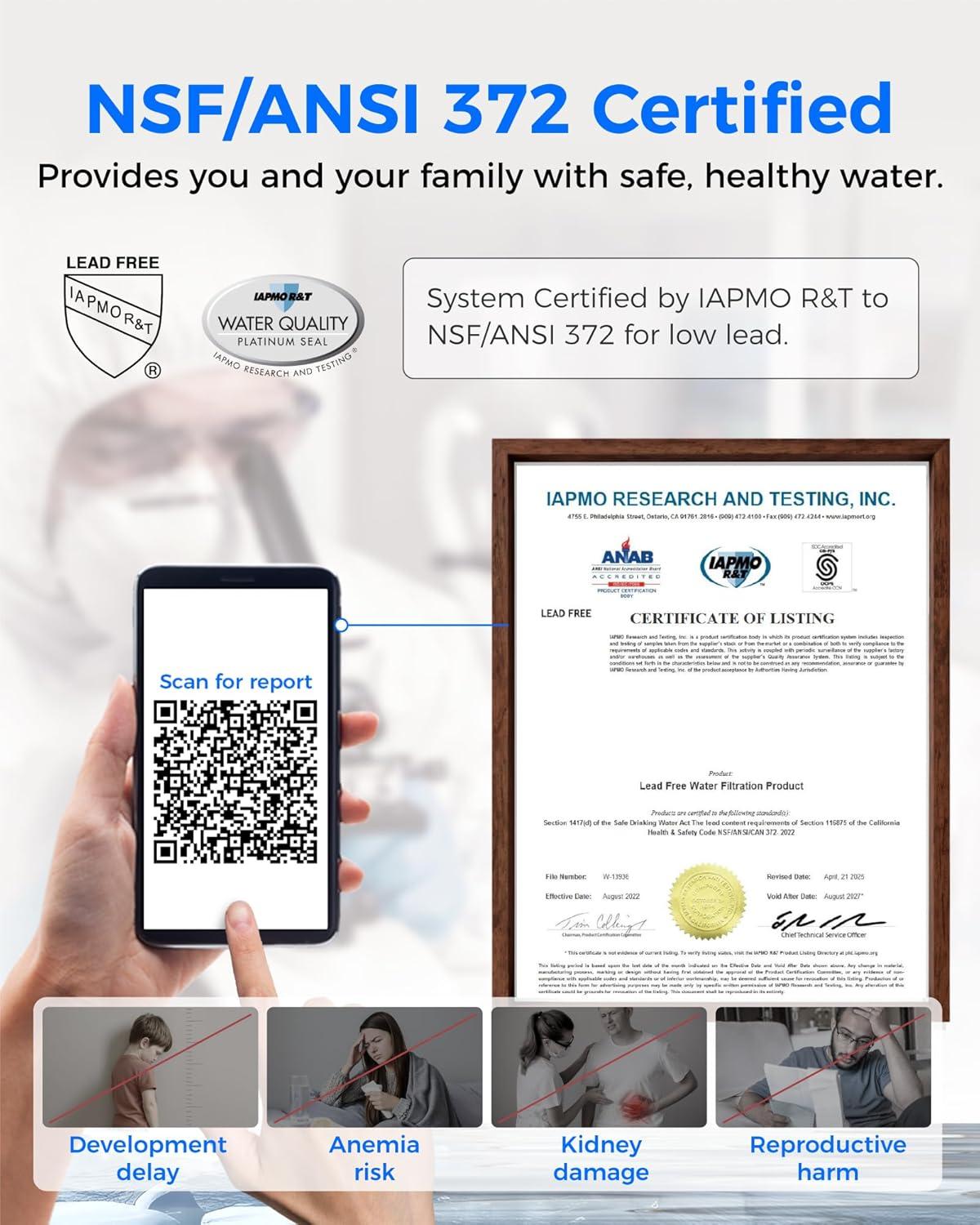 imageWaterdrop WDA2 Countertop Reverse Osmosis System    RO System Portable Pure Water Tank Bottleless Water Cooler 6 Temperature Settings Hot Cold Room Water 31 Pure to DrainDark Gray