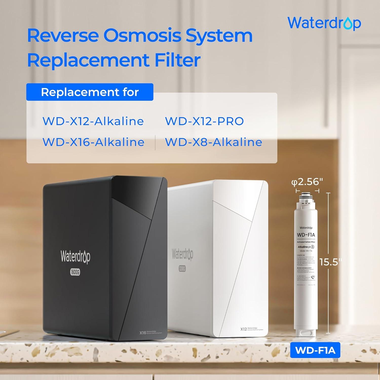 imageWaterdrop WDF1A Alkaline Mineral pH Filter Replacement for WDX8Alkaline ampamp WDX12Alkaline ampamp WDX12PRO ampamp WDX16Alkaline Reverse Osmosis System 12month Lifetime