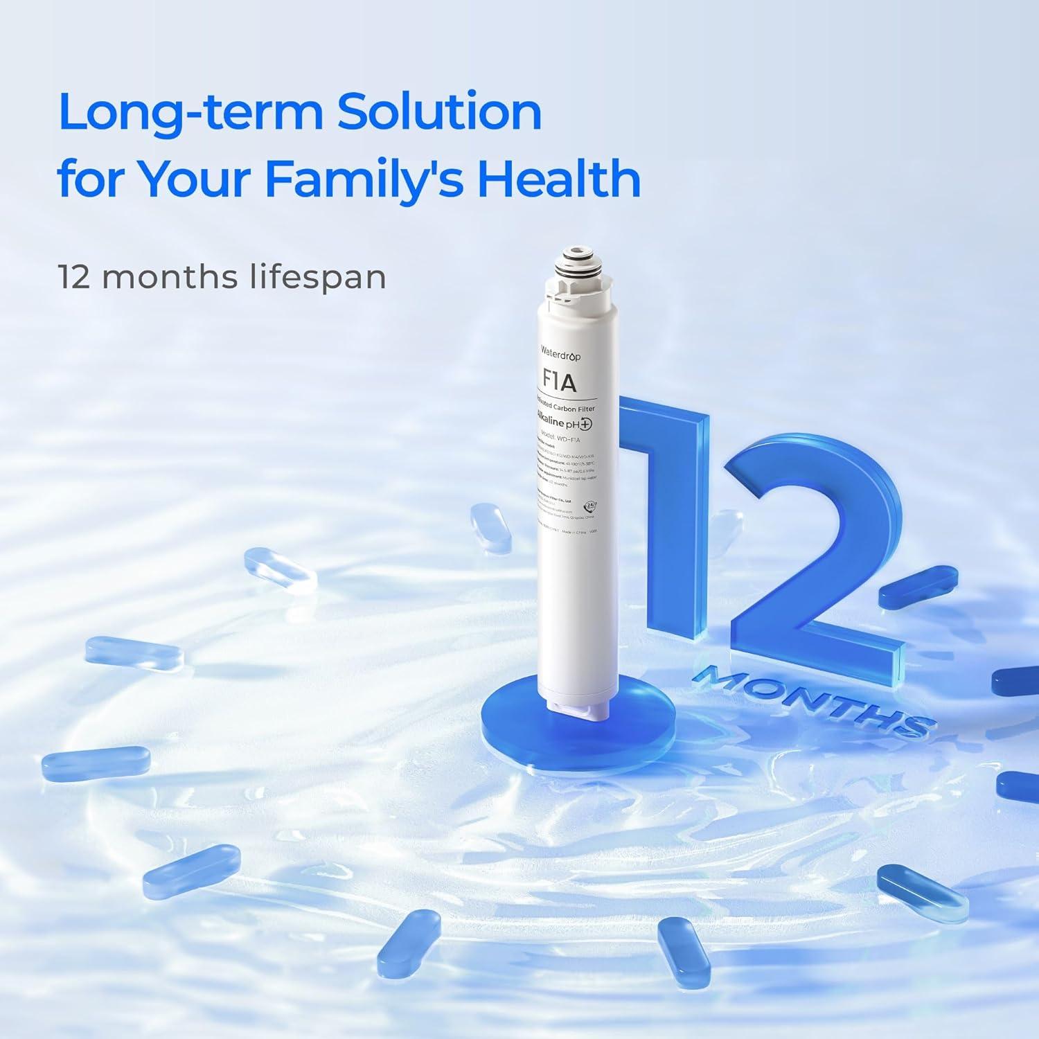 imageWaterdrop WDF1A Alkaline Mineral pH Filter Replacement for WDX8Alkaline ampamp WDX12Alkaline ampamp WDX12PRO ampamp WDX16Alkaline Reverse Osmosis System 12month Lifetime