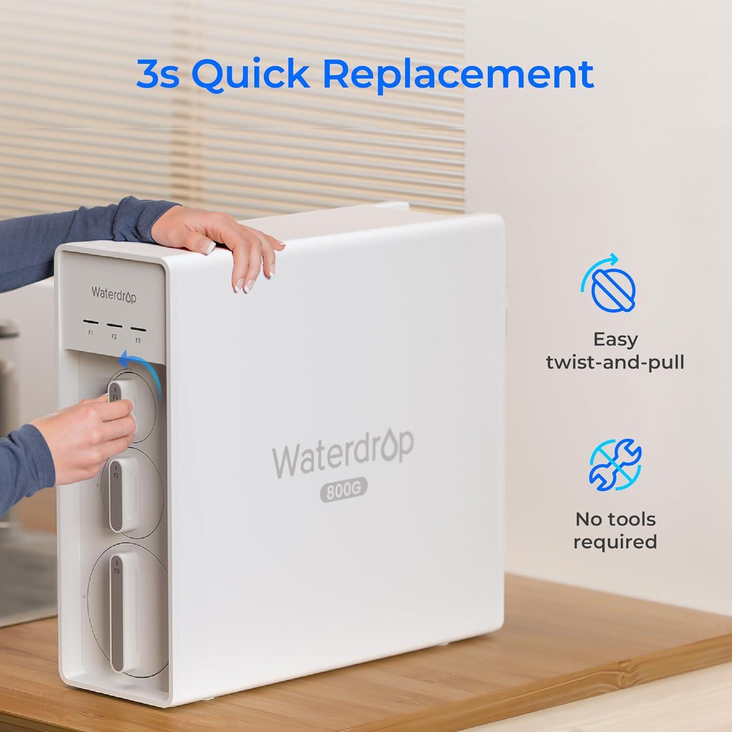 imageWaterdrop WDF1G Filter Replacement for WDX12Basic ampamp WDX8Basic ampamp WDX8PRO Reverse Osmosis System 12month Lifetime