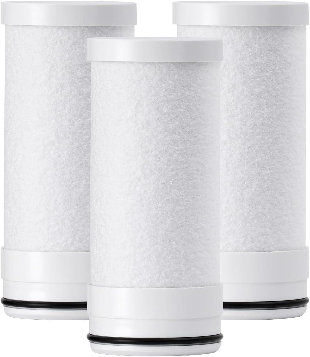imageWaterdrop WDFF03A Faucet Replacement Filter Carbon Block Filter Fits WDFC01 WDFC02 WDFC06 Reduces Chlorine Heavy Metals and Bad Taste Pack of 3Carbon Rod Filter Cartridge
