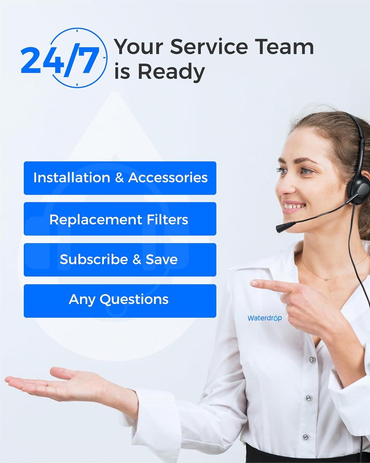 imageWaterdrop WDG2P600RO Filter Replacement for WDG2P600W Reverse Osmosis System 2year Lifetime Reduce PFAS