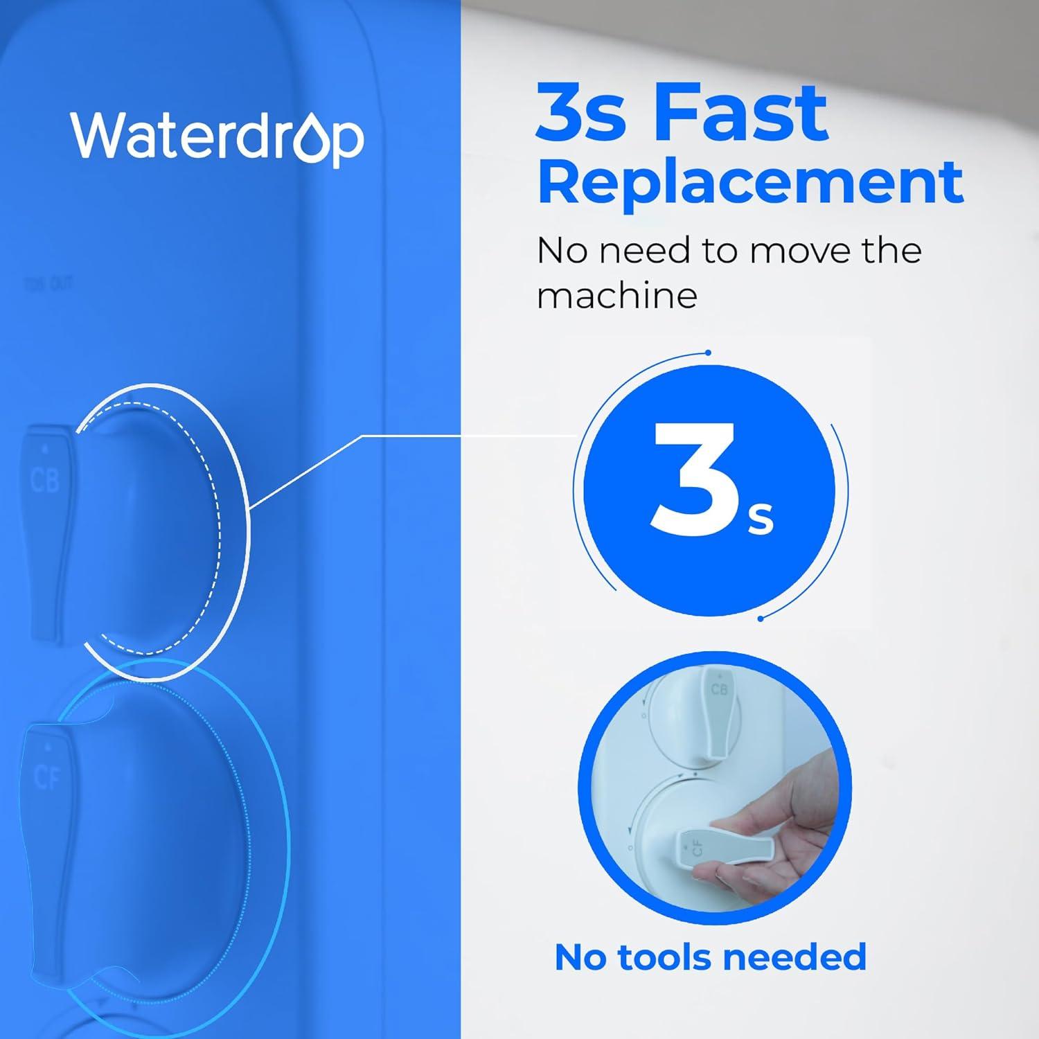 imageWaterdrop WDG3CB Filter Replacement for WDG3W WDG3P600 and WDG3P800W Reverse Osmosis System 1year Lifetime