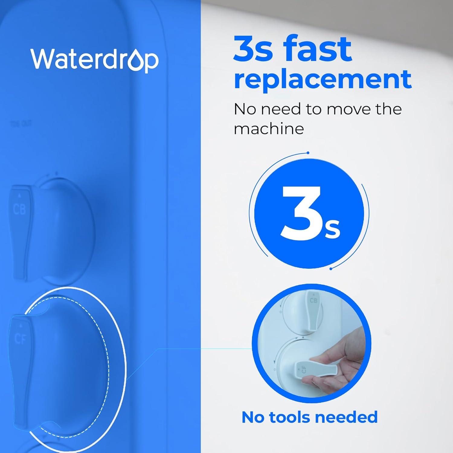 imageWaterdrop WDG3CF Filter Replacement for WDG3W WDG3P600 and WDG3P800W Reverse Osmosis System 6Month Lifetime