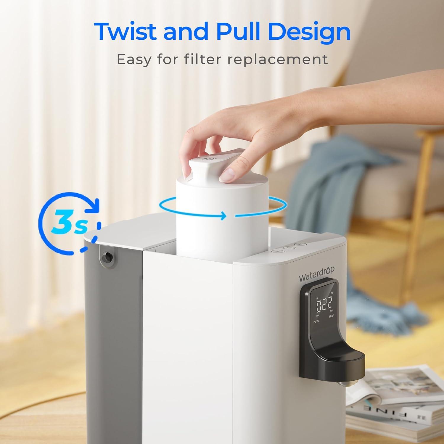 imageWaterdrop WDK19RF Filter Replacement for WDK19S and WDK19H Countertop Reverse Osmosis System 12month Lifetime