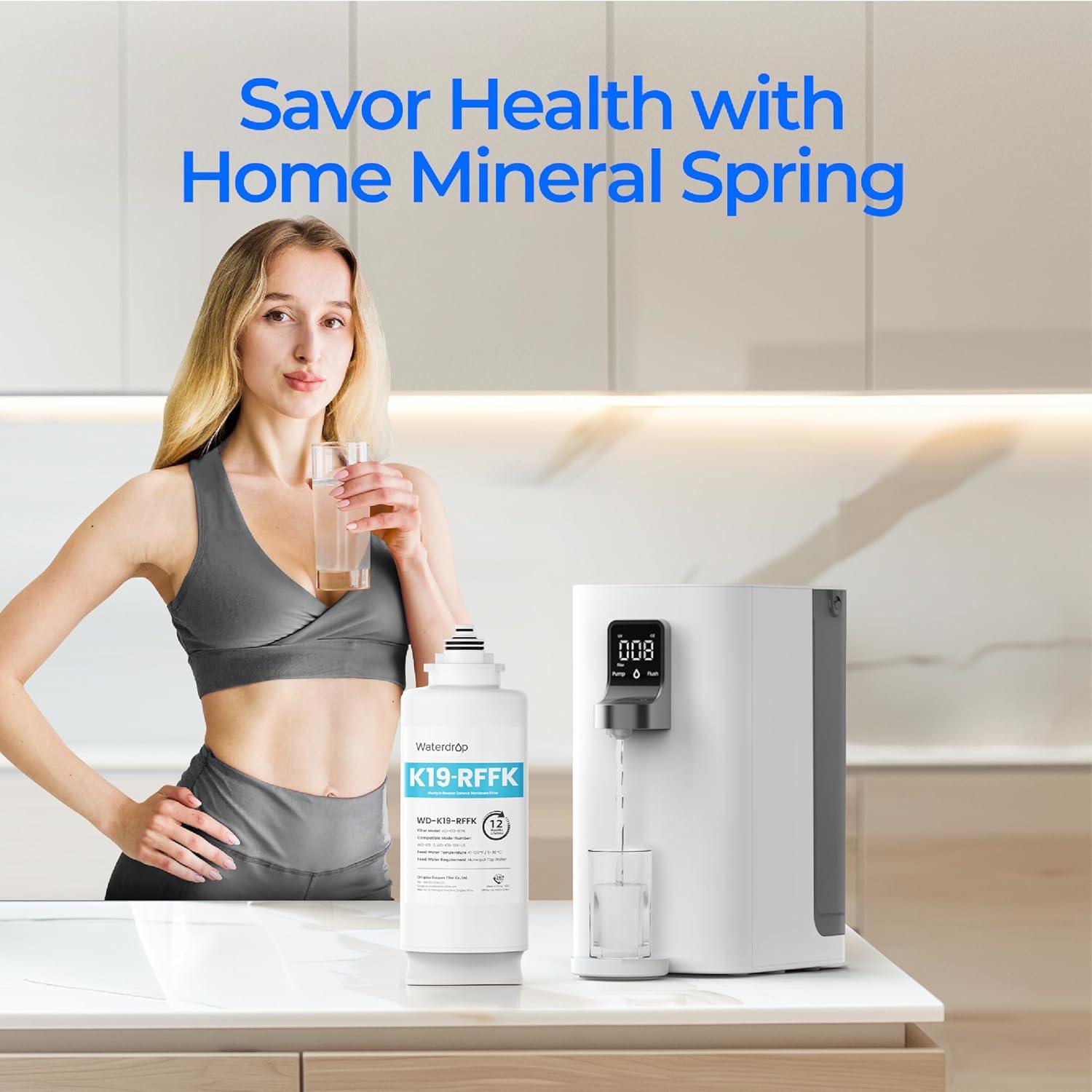 imageWaterdrop WDK19RFFK Filter Replacement for WDK19SFK Countertop Reverse Osmosis System 12month Lifetime