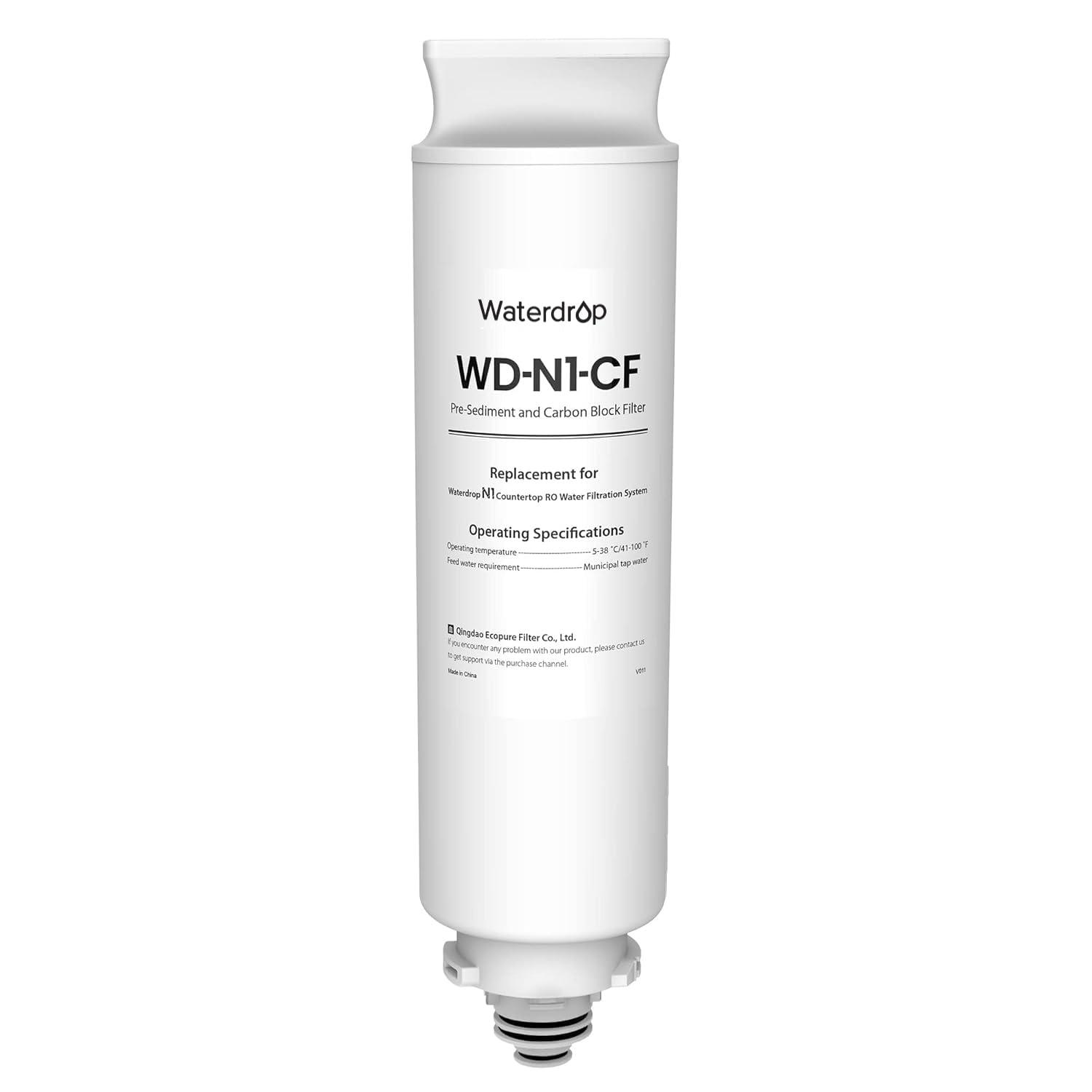 imageWaterdrop WDN1CF Water Filter Replacement for N1 Countertop Reverse Osmosis System 6Month Lifetime