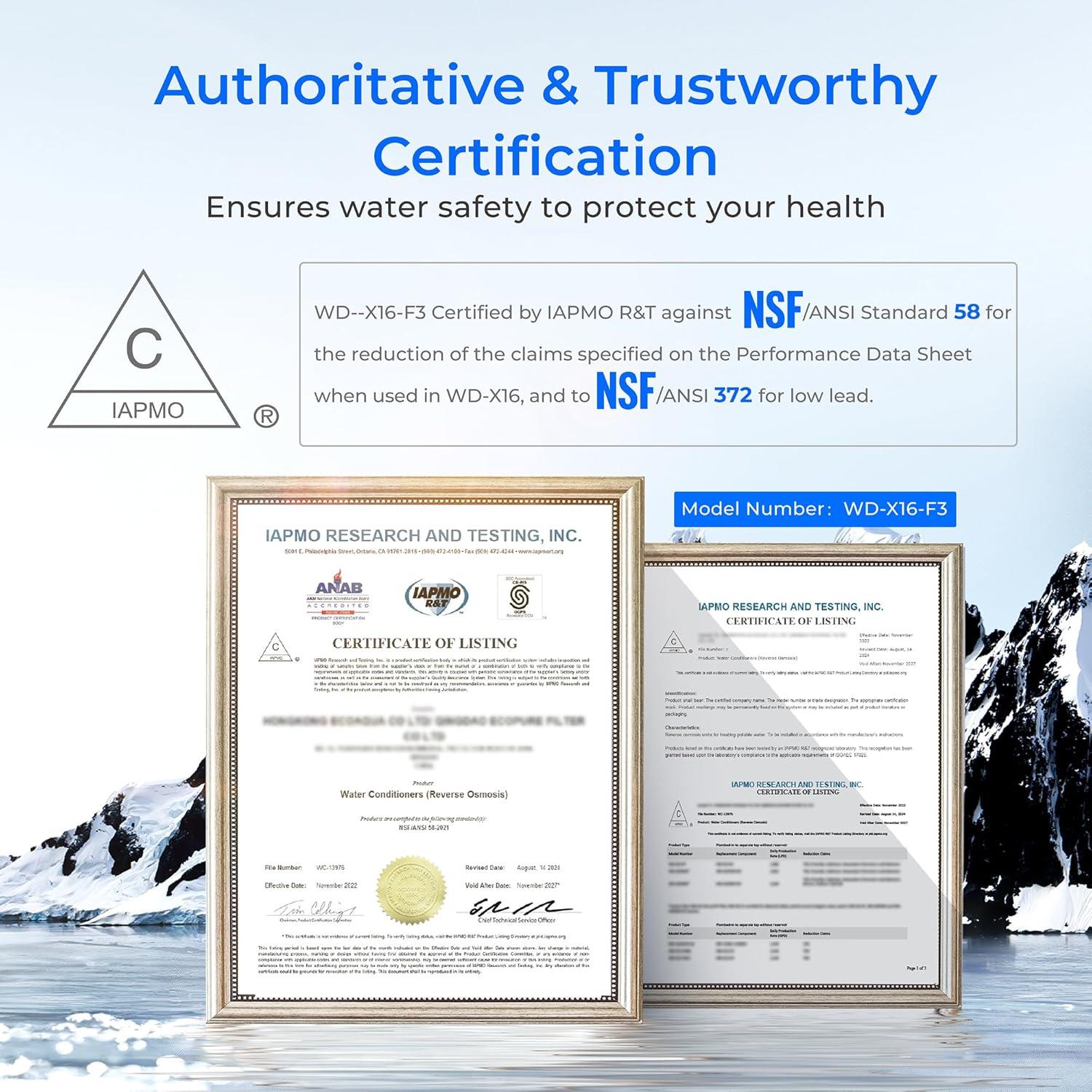 imageWaterdrop WDX16F3 Filter Replacement for WDX16Alkaline 1600 GPD Reverse Osmosis System 24month Lifetime Reduce PFAS
