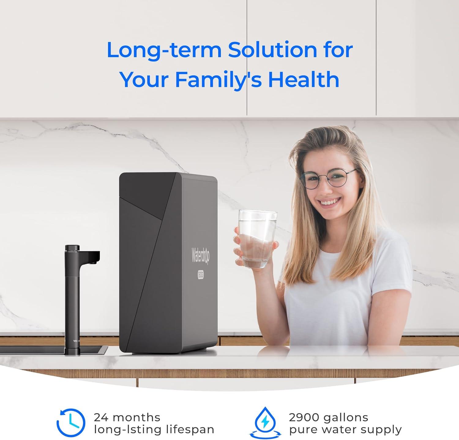 imageWaterdrop WDX16F3 Filter Replacement for WDX16Alkaline 1600 GPD Reverse Osmosis System 24month Lifetime Reduce PFAS