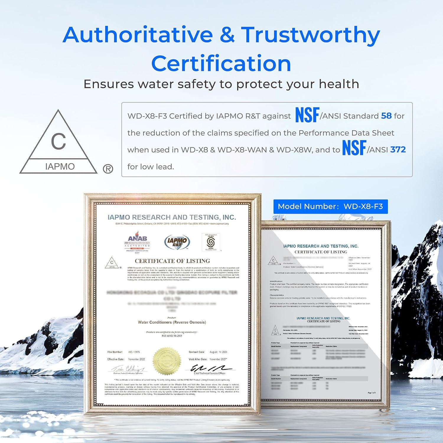 imageWaterdrop WDX8F3 Filter Replacement for WDX8Alkaline ampamp WDX8Basic ampamp WDX8PRO 800 GPD Reverse Osmosis System 24month Lifetime Reduce PFAS