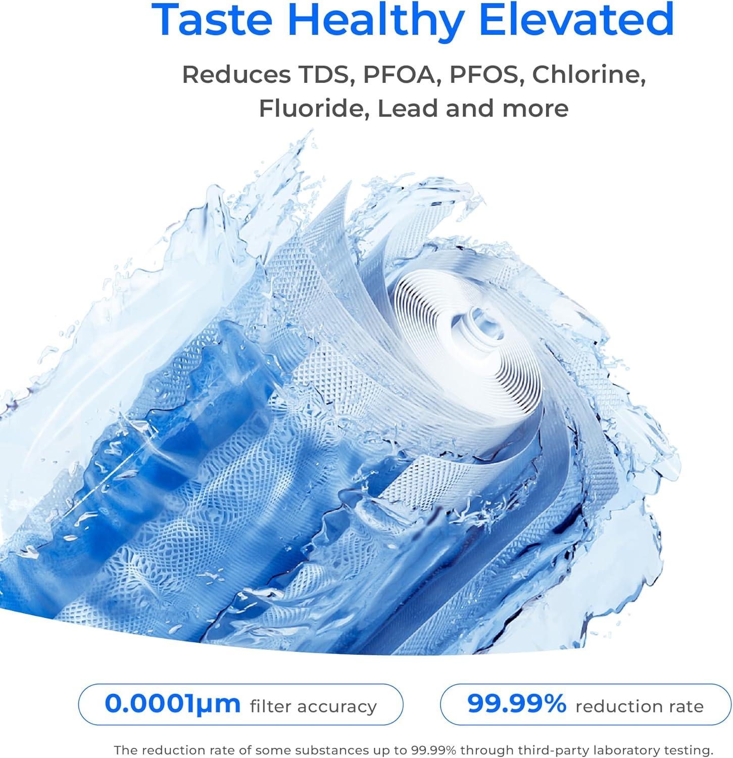 imageWaterdrop WDX8F3 Filter Replacement for WDX8Alkaline ampamp WDX8Basic ampamp WDX8PRO 800 GPD Reverse Osmosis System 24month Lifetime Reduce PFAS