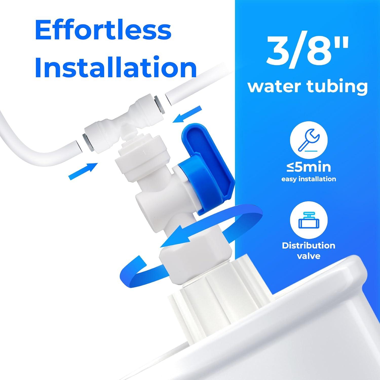 imageWaterdrop WDXT Small Water Pressure Tank RO Pressure Tank for All WDXseries Reverse Osmosis System to Connect the Refrigerator Mini RO Water Tank Fits quot Water Tubing WDX8X12X16 BPA Free