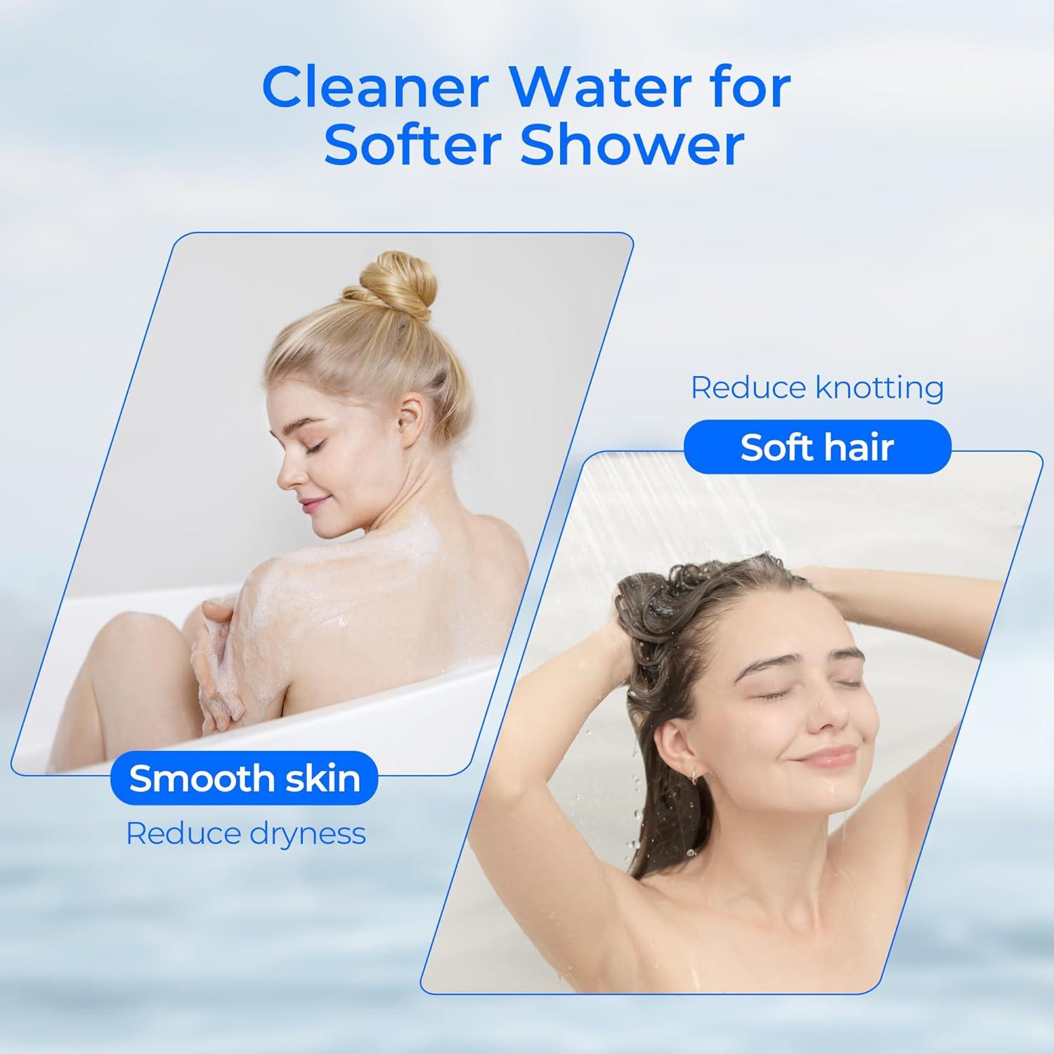 imageWaterdrop WHR140 Shower Filter Replacement for Culligan WHR140 WSHC125 ISH100 HSHC135 Shower Head Water Filter with Advanced KDF Filtration Material Pack of 3