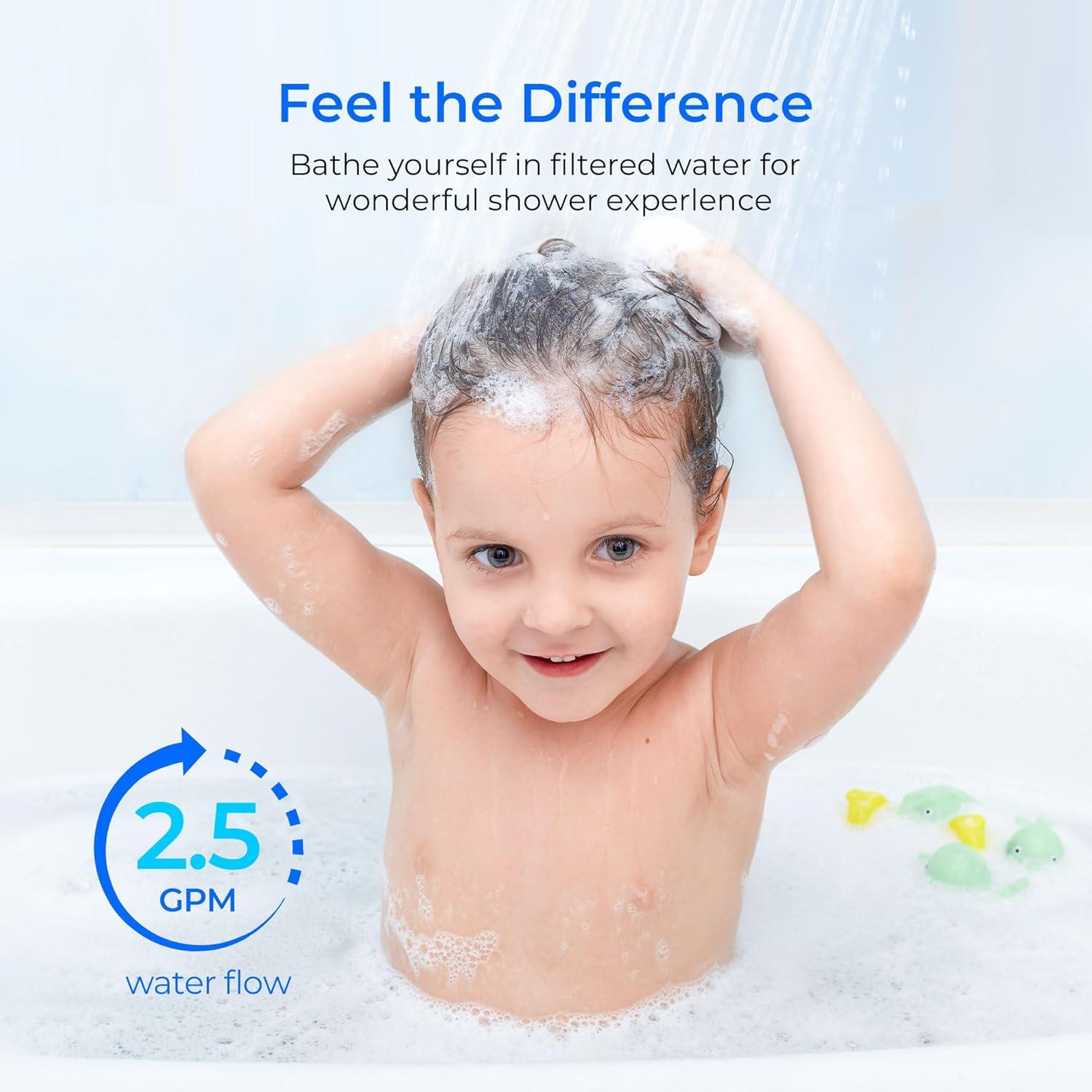 imageWaterdrop WHR140 Shower Filter Replacement for Culligan WHR140 WSHC125 ISH100 HSHC135 Shower Head Water Filter with Advanced KDF Filtration Material Pack of 3