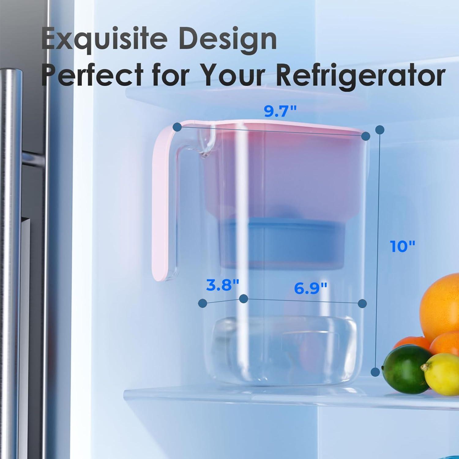 imageWaterdrop Water Filter Pitcher 200Gallon LongLife Countertop NSF Certified Water Purifier Replaces 6400 Plastic Water Bottles a Year Reduces Chlorine PFOAPFOS 7Cup BlackBabyPink