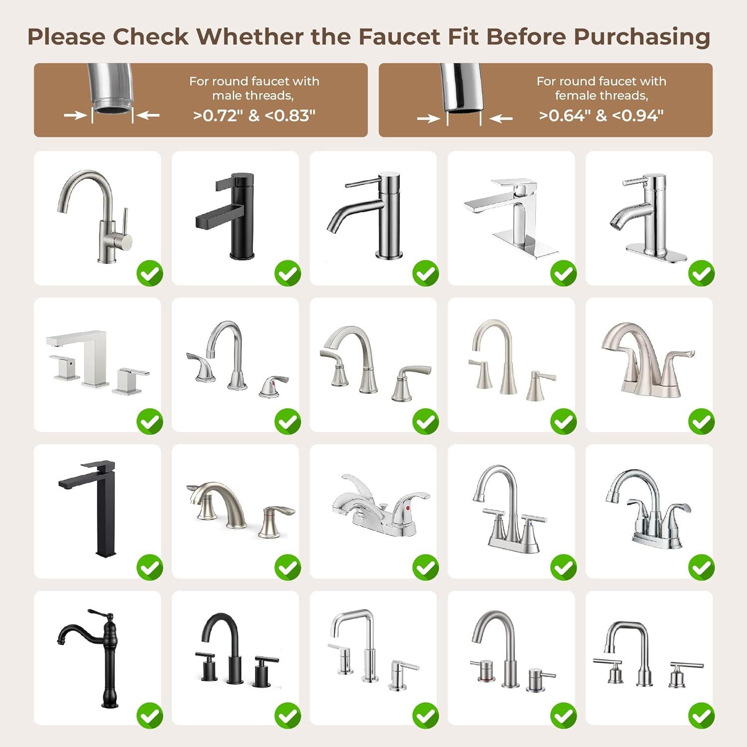 imageWaterdrop Water Filter for Sink Faucet 20 Bathroom Sink Water Filter Faucet for Skin 001 Micron Reduce Chlorine ampamp Scale Control BFT1 Water Softner1 Filter IncludedRose gold