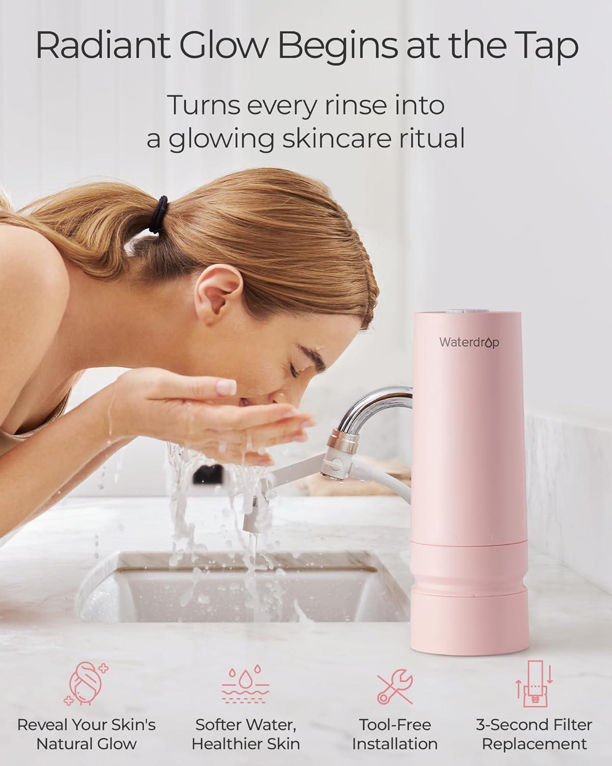 imageWaterdrop Water Filter for Sink Faucet 4000 Gallons Countertop Water Filter System and Filter Life Reminder Reduces Heavy Metals Bad Odor and 99 Chlorine WDCTF05 1 FilterSkincare Face Washer