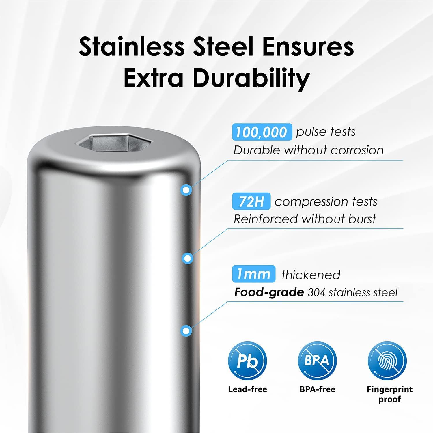 imageWaterdrop Water Filter for Sink Faucet 4000 Gallons Countertop Water Filter System and Filter Life Reminder Reduces Heavy Metals Bad Odor and 99 Chlorine WDCTF05 1 FilterStainless Steel