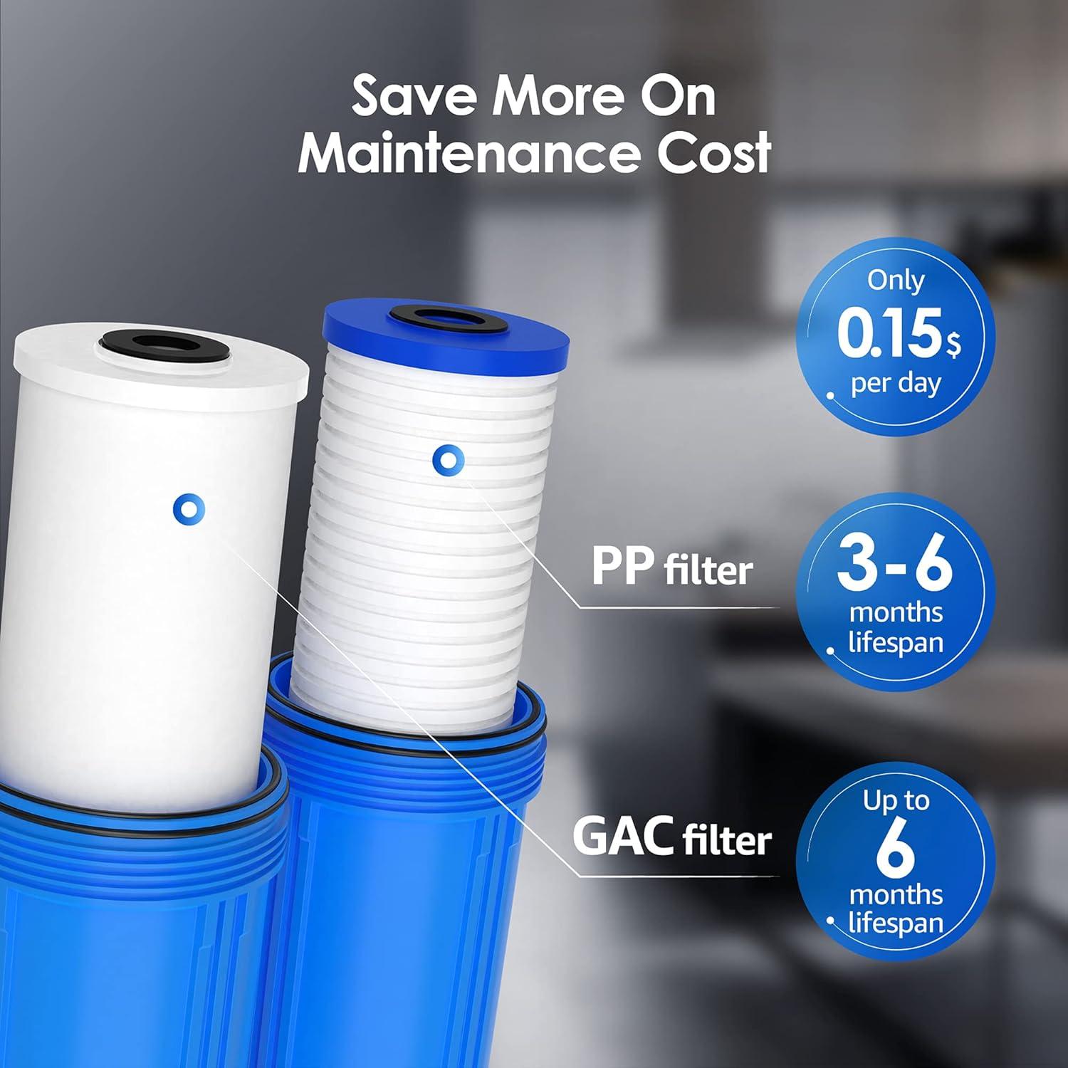 imageWaterdrop Whole House Water Filter Carbon Filter Reduce Iron ampamp Manganese Filter Cartridge Replacement for GE GXWH40L FXHTC Ispring Culligan RFCBBSA Whirlpool Any 10quot x 45quot System 5 MicronPP Sediment  Carbon Filter