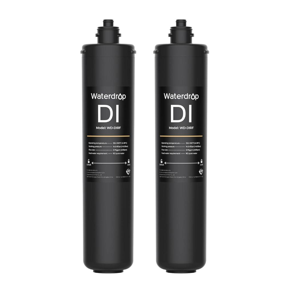 image0 TDS Waterdrop RODI Filter Replacement for WDDI Deionization Water Filter System Aquarium Filter Resin Replacement Cartridge Hydroponics WDDIRF 2PackDI Filter