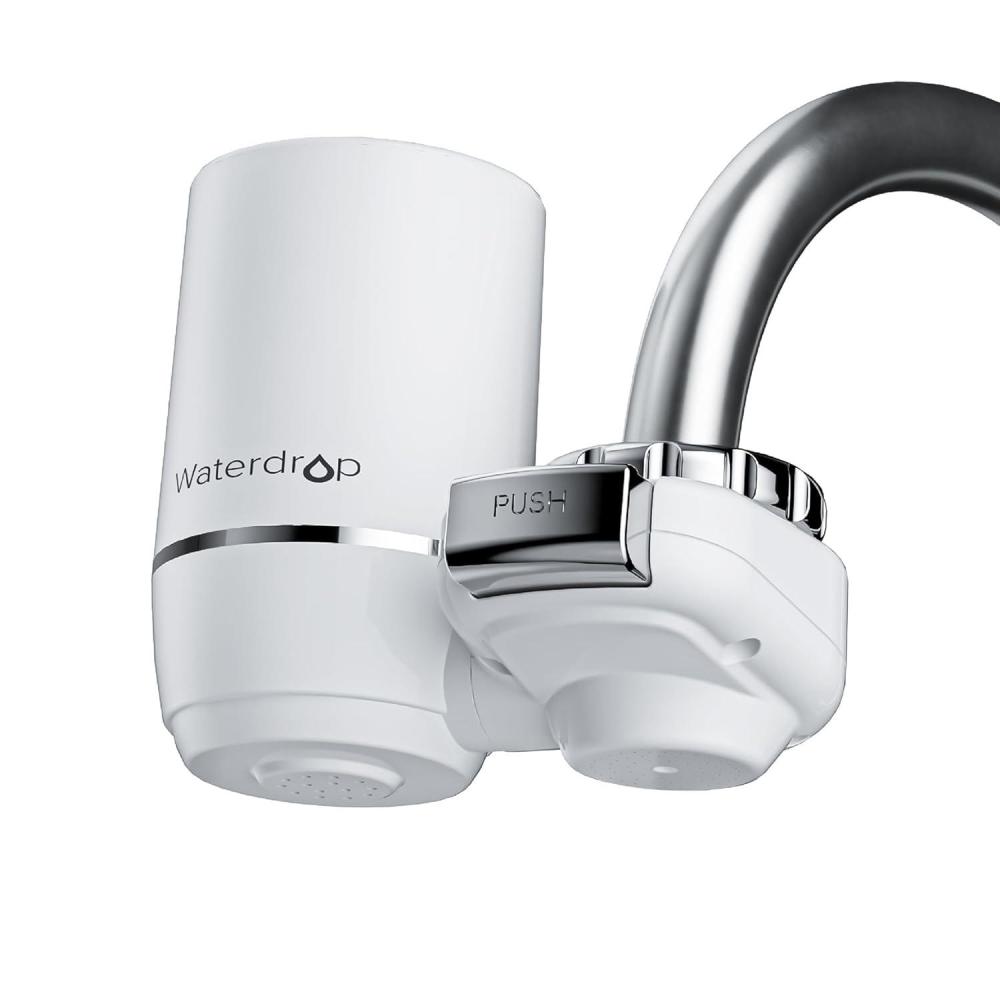 imageAlkaline Waterdrop Water Filter for Sink Faucet Filter Life Reminder 320 Gallon Tap Water Filter for Kitchen Sink NSF Certified Reduces Chlorine Faucet Mount Water Filtration System 1 FilterSkin Care