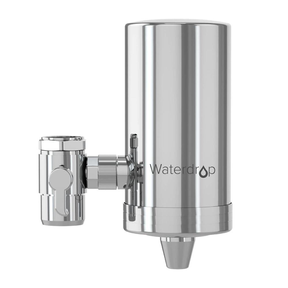 imageAlkaline Waterdrop Water Filter for Sink Faucet Filter Life Reminder 320 Gallon Tap Water Filter for Kitchen Sink NSF Certified Reduces Chlorine Faucet Mount Water Filtration System 1 FilterStainless Steel