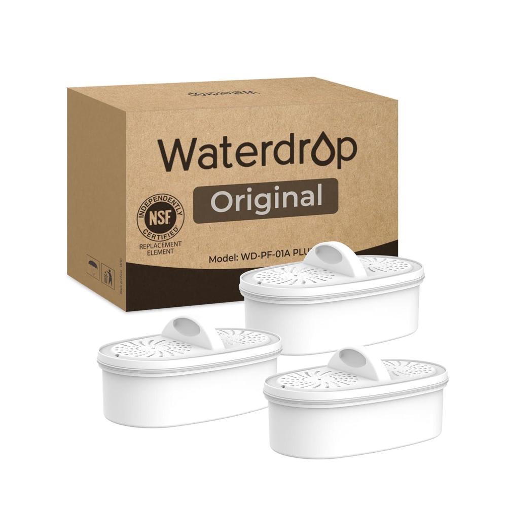 imageOriginal Waterdrop Filter Replacement for All Waterdrop Pitcher Filtration System WDPF01A Plus Reduces PFAS PFOAPFOS Chlorine Last Up to 3 Months or 200 Gallons Pack of 33 Counts