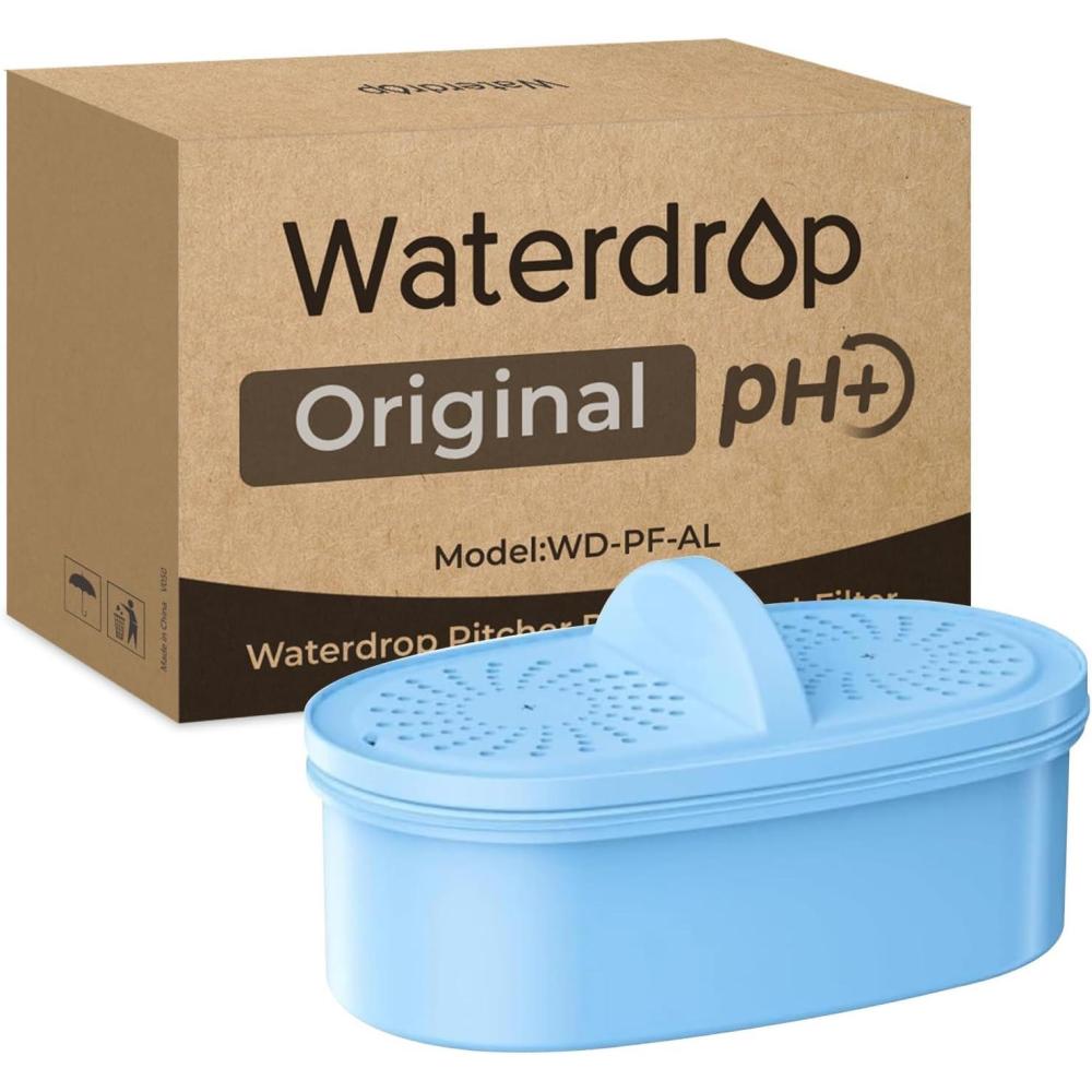 imageOriginal Waterdrop WDPFAL Replacement Alkaline Filters for All Waterdrop Pitcher Filtration System Improved Coffee Taste Last Up to 100 Gallons Pack of 3Alkaline Filter