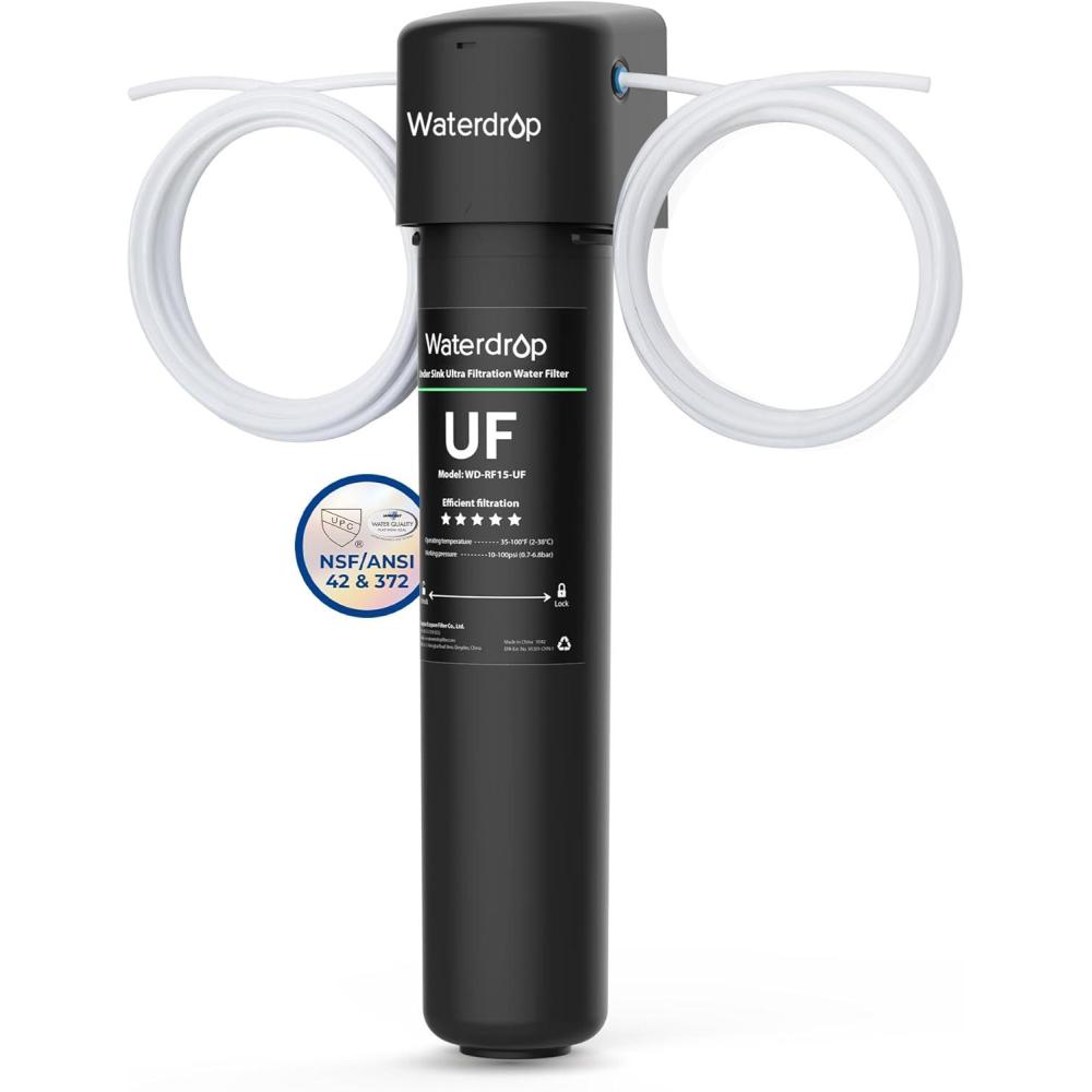 imageWaterdrop 001m Inline Water Filter System for Refrigerator Ice Maker Under Sink 14 inch Direct Connect NSFANSI 42 Certified 19K Gallons 15UCUFPremium