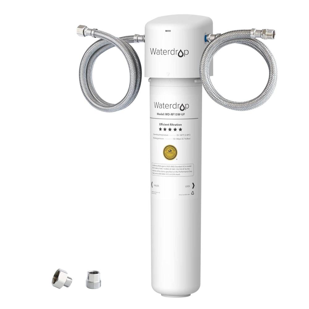 imageWaterdrop 15UA Under Sink Water Filter System 2 Years Reduces Lead Chlorine Bad Taste ampamp Odor Under Counter Water Filter Direct Connect to Kitchen Faucet NSFANSI 42 Certified USA TechWhitepremium