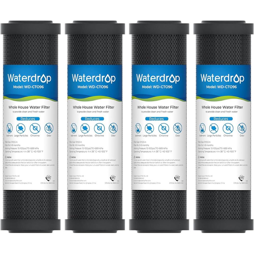 imageWaterdrop 5 Micron 10quot x 25quot Whole House Water Filter Replacement Cartridge Sediment Water Filter Replacement for Any 10 inch RO Unit AquaPure AP110 Culligan P5 WHKFGD05 6 Pack4