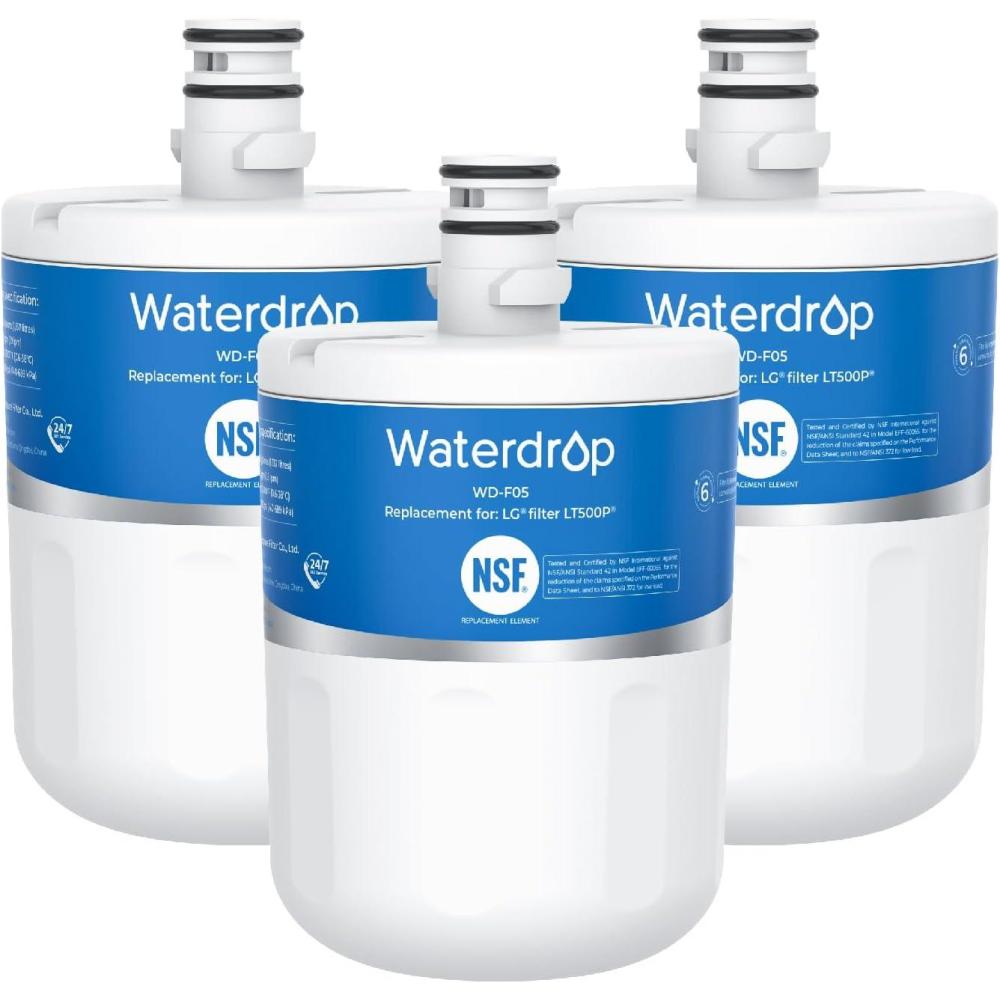 imageWaterdrop 5231JA2002A Refrigerator Water Filter Replacement for LGLT500P GEN11042FR08 ADQ72910911 ADQ72910901 Kenmore 9890 469890 LFX25974ST LMX25964ST 3 Pack Package May Vary3 Count Pack of 1