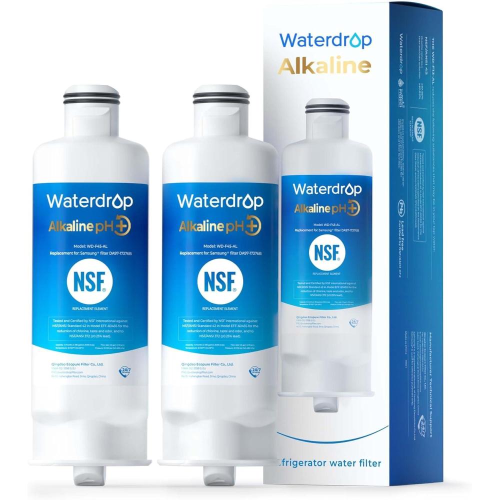 imageWaterdrop DA9717376B Replacement for Samsung HAFQINEXP DA9708006C RF28R7201SR RF28R7351SG WDF45 Refrigerator Water Filter 2 Filters2