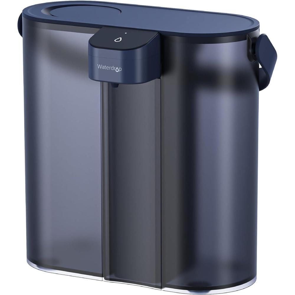 imageWaterdrop FreshTaste Instant Water Filter Pitcher Rechargeable Powerful Dispenser Reduce Chlorine Lead Copper Purify Soften Water 17Cup White Does not Lower TDSMidnight Blue