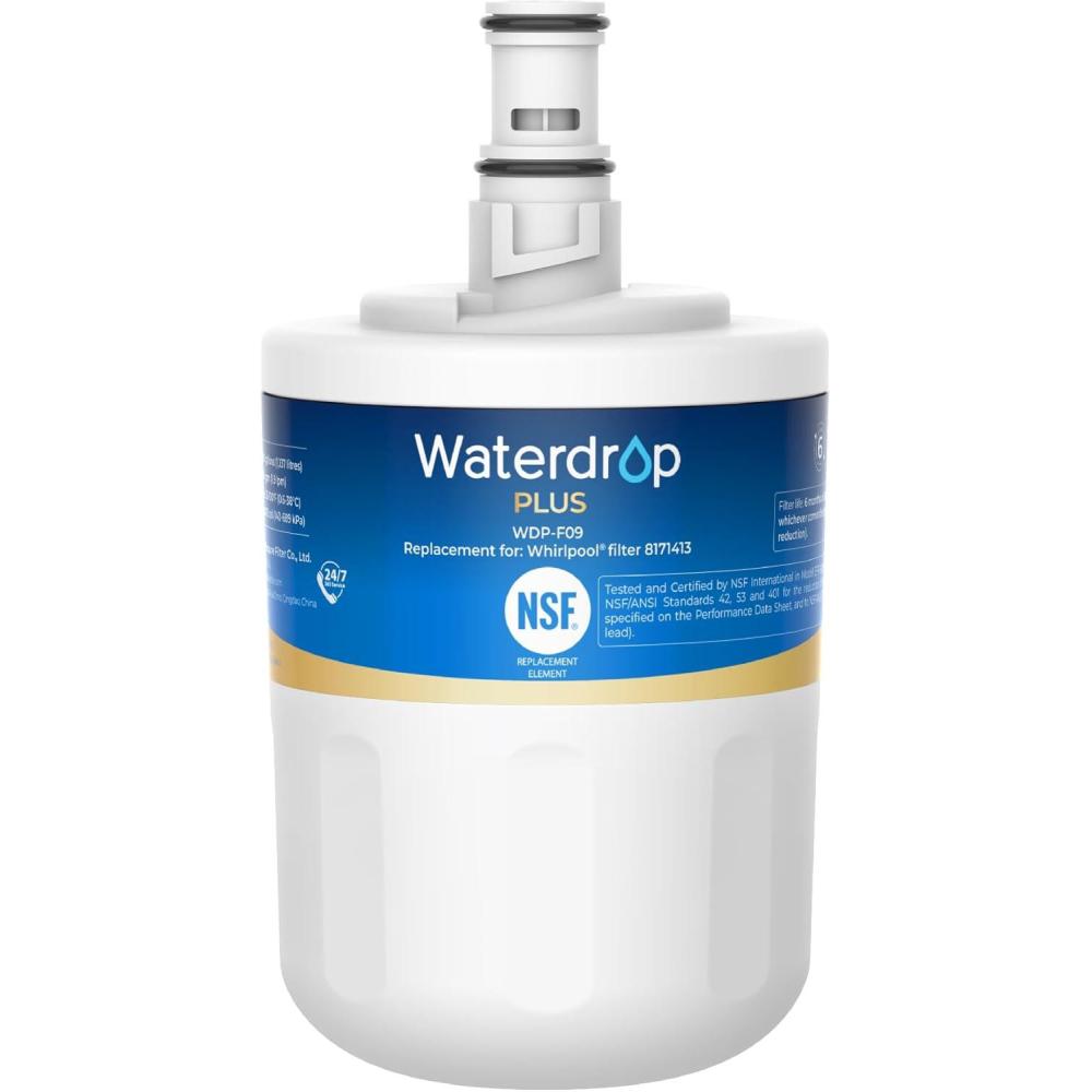 imageWaterdrop Plus 8171413 Refrigerator Water Filter Replacement for Whirlpool 8171413 8171414 EDR8D1 Kenmore 469002 NSFANSI 401ampamp53ampamp42 Certified   Package May Vary