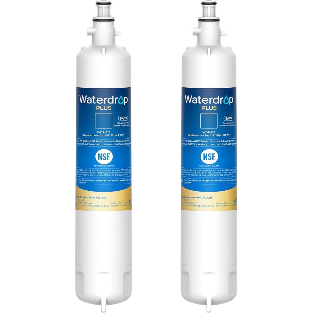 imageWaterdrop Plus RPWF Refrigerator Water Filter Replacement for GE RPWF NOT RPWFE Reduce PFAS WDPF19 DWF36 R3600 MPF15350 OPFG3RF300 RWF1063 Certified by NSF 401ampamp53ampamp42 2 Filters