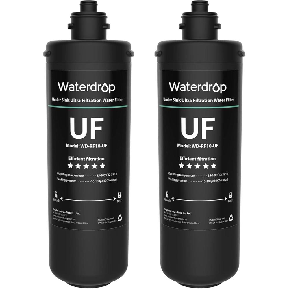 imageWaterdrop RF10UF 001 Micron Replacement Filter Cartridge For 10UA10UAUF10UB10UBUF Under Sink Water Filter Reduces Lead Chlorine Bad Taste ampamp Odor 11K Gallons High CapacityBlack2