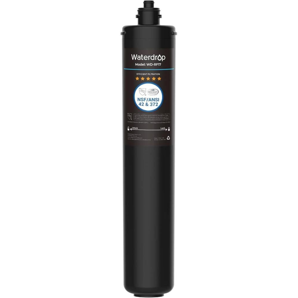 imageWaterdrop RF17 Replacement Filter Cartridge for 17UA17UB Under Sink Water Filter Reduces PFAS PFOAPFOS Lead Chlorine Bad Taste ampamp Odor NSFANSI 42 Certified 24K Gallons High Capacity