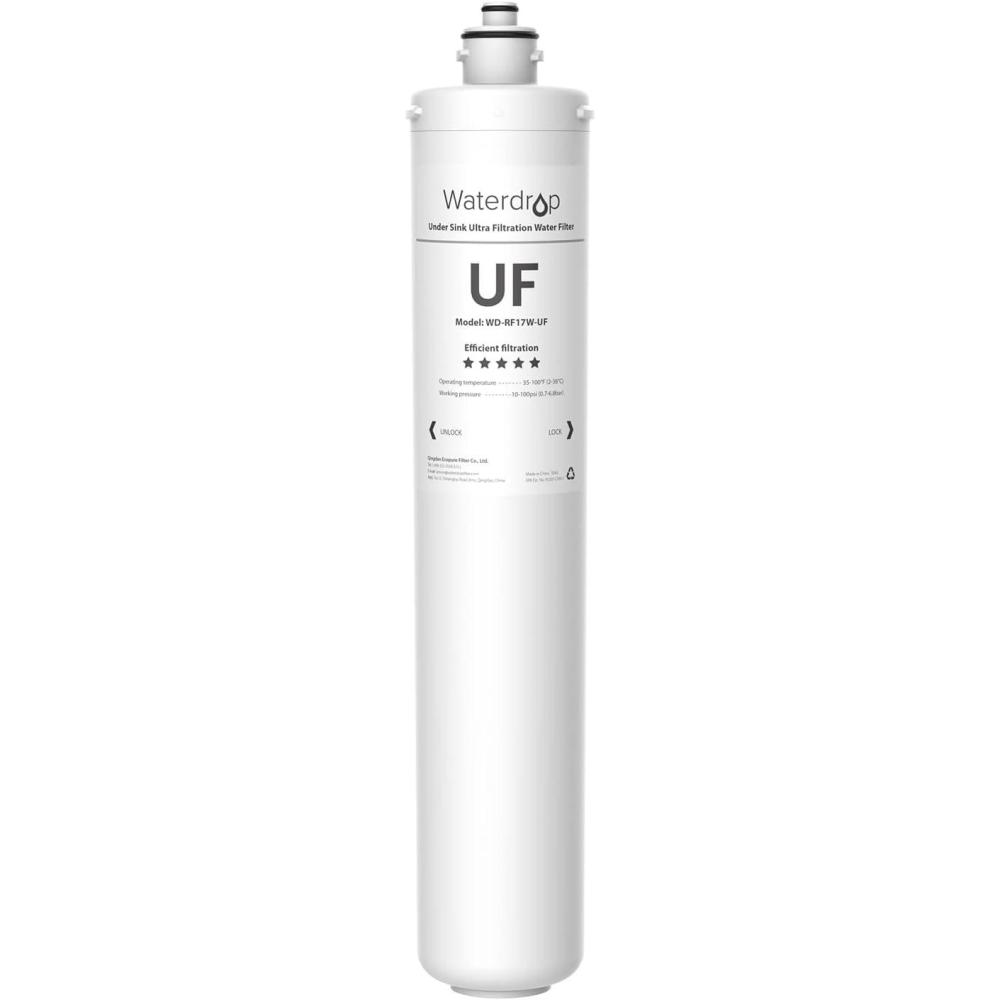 imageWaterdrop RF17WUF 001 Micron Water Filter Reduces Lead Chlorine Bad Taste ampamp Odor 24K Gallons High Capacity Replacement for Waterdrop Under Sink Water Filtration system WhiteWhite