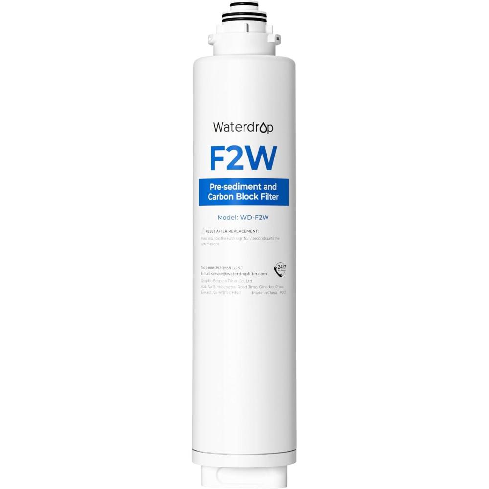 imageWaterdrop WDF2PRO Filter  Only  Replacement for WDX12PRO ampamp WDX8PRO Reverse Osmosis System 6month Lifetime