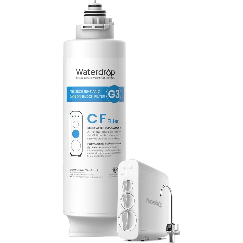 imageWaterdrop WDG3CF Filter Replacement for WDG3W WDG3P600 and WDG3P800W Reverse Osmosis System 6Month Lifetime